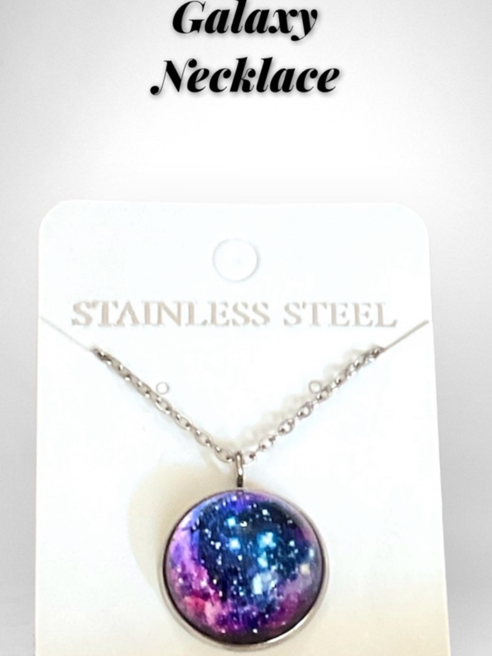 Galaxy Necklace,Blue Purple Star Galactic Cosmic Moon Necklace Wedding Necklace